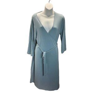 Caden Lane Women’s Maternity Wrap Nursing Robe  One Size EUC Blue Bamboo